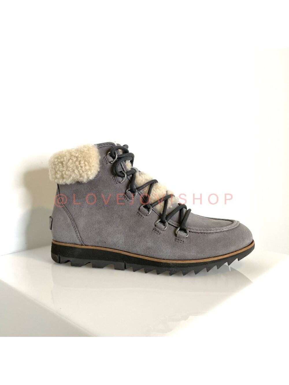 Boots | Sorel Waterproof Leather Shearling Winter | Shadow Blue Moccasin Wedge